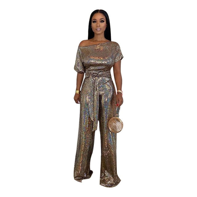 Sequins Wide Leg Jumpsuit