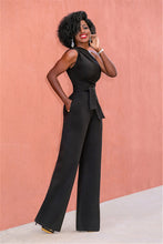 Load image into Gallery viewer, One Shoulder Belted Jumpsuit
