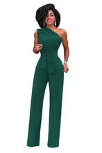 Load image into Gallery viewer, One Shoulder Belted Jumpsuit
