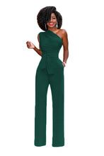 Load image into Gallery viewer, One Shoulder Belted Jumpsuit
