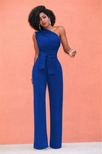 Load image into Gallery viewer, One Shoulder Belted Jumpsuit
